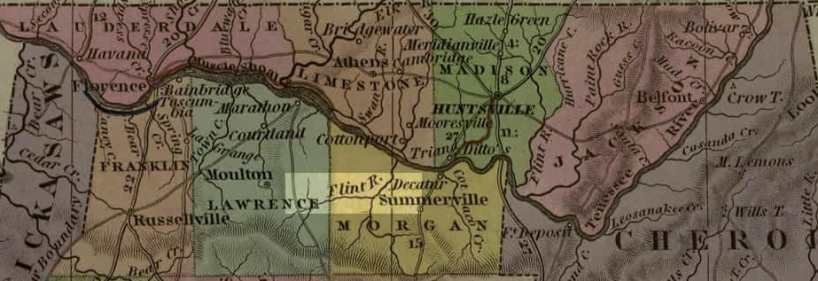 Henry Schenck Tanner's 1836 map of Alabama, Map Geek site